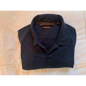 Perry Ellis Men's XLarge Blue Navy  Polo Shirt Collared Pima Cotton